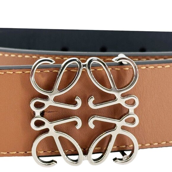LOEWE Anagram Reversible Leather Belt Brown Size 85/34 - Picture 4 of 11